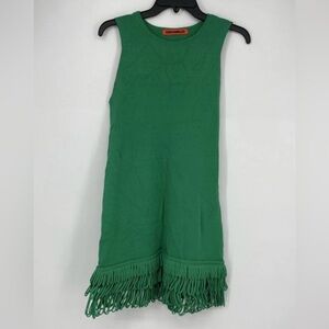 Simon Miller Green Sleeveless Dress with Fringe Hem